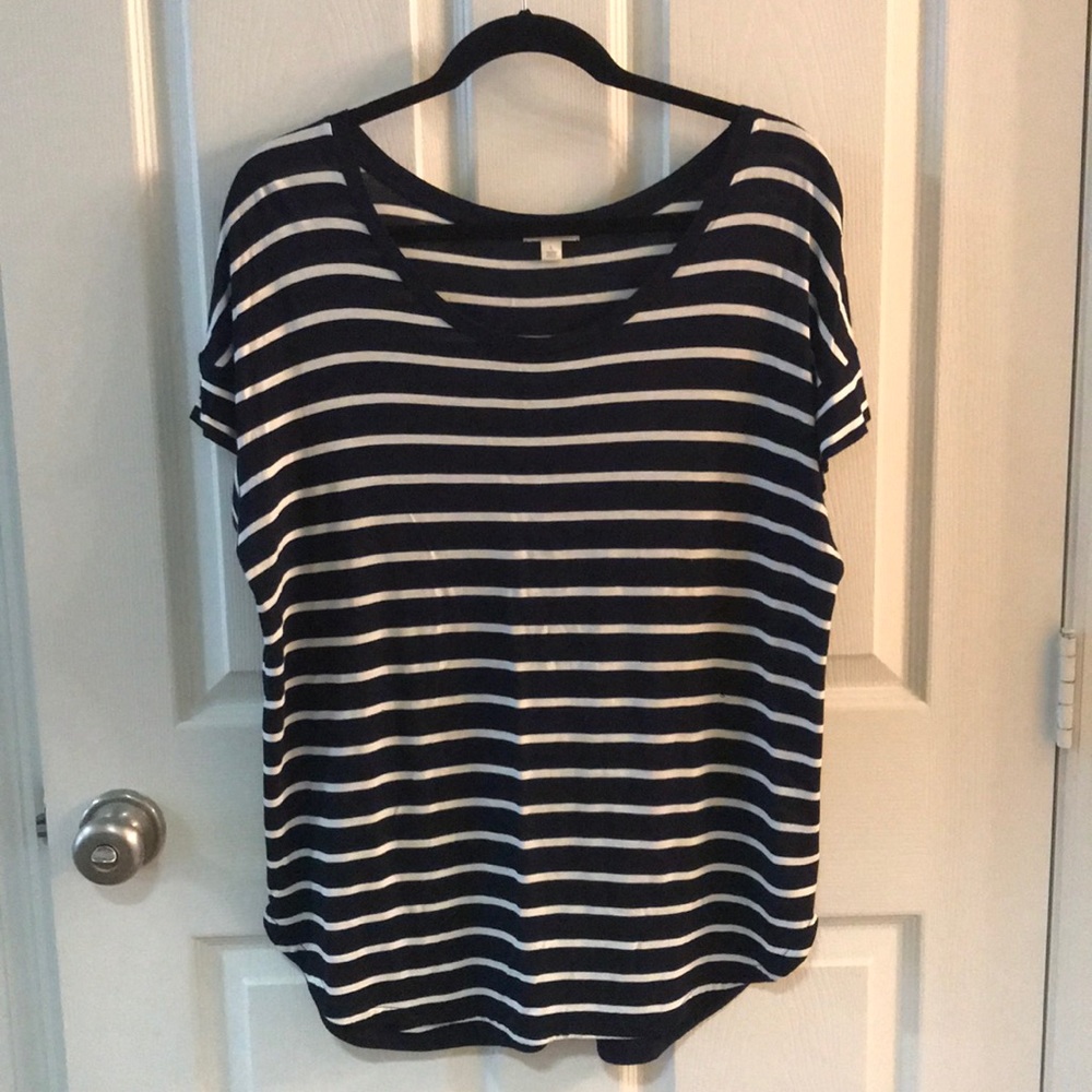 Gap Navy & White stripe blouse